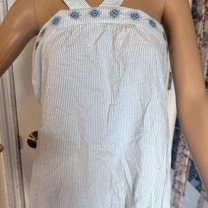 Southern Tide Blue and White Striped Tank Top